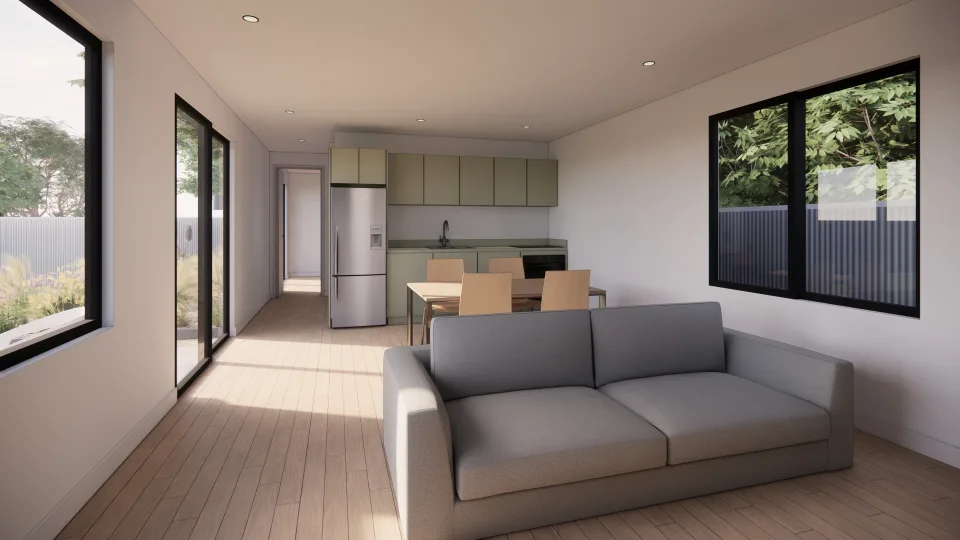  Swan River Daisy - Simple kitchen layout render 